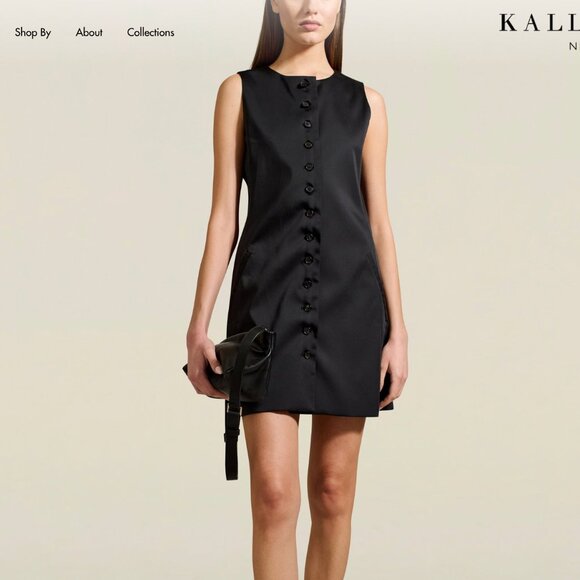 Kallmeyer Cybill Short Dress in Black Summer Mikado, Size 4 - Picture 1 of 7